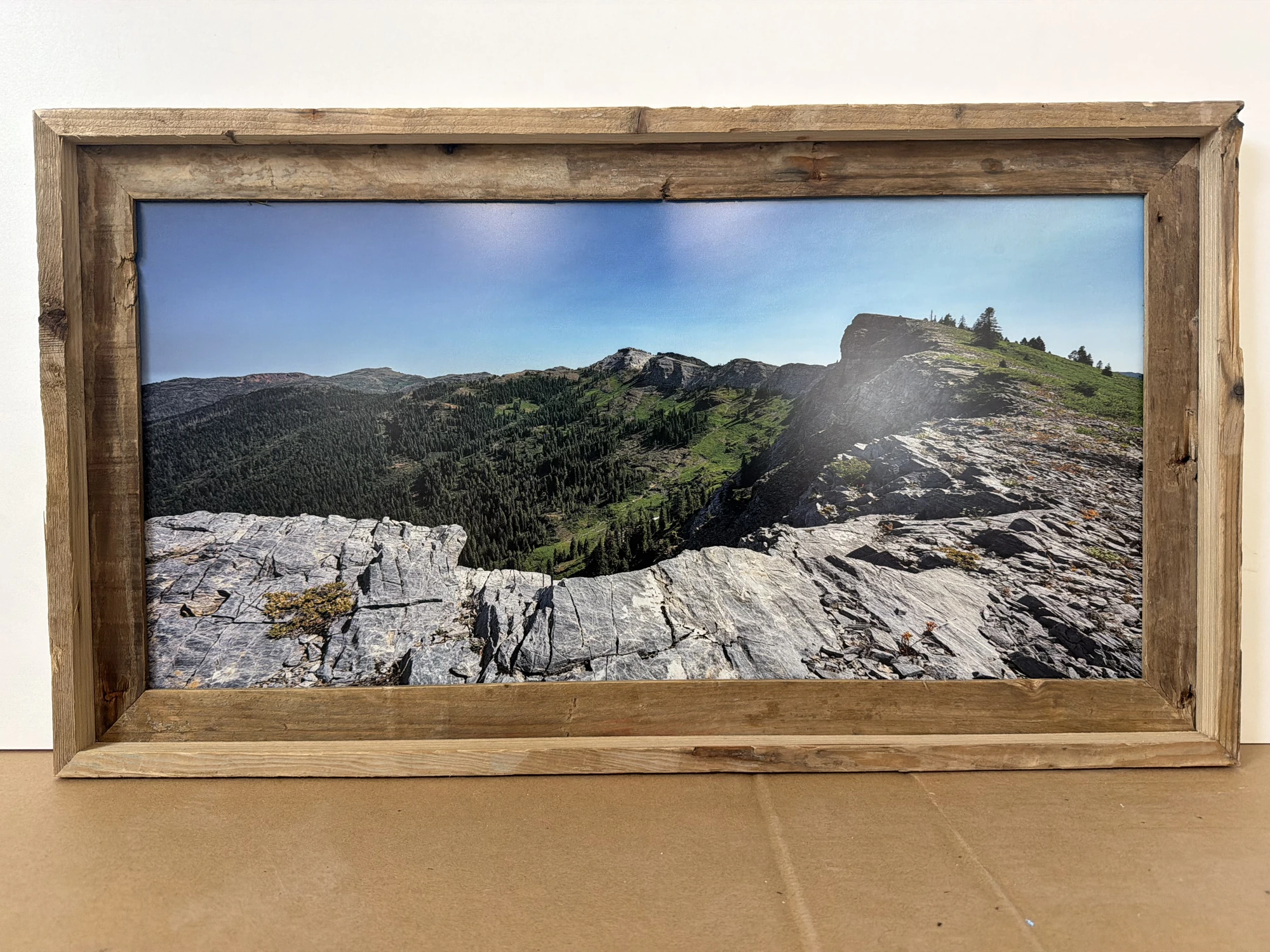 Large landscape print set in a kustom wood frame